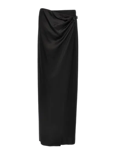 Tom Ford Maxi Wrap Skirt With Belt Detail In Black