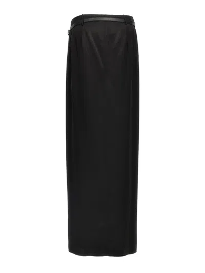 Tom Ford Maxi Wrap Skirt With Belt Detail In Black