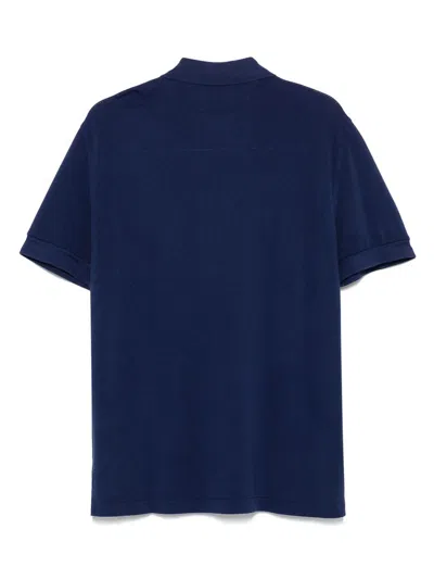 Tom Ford Blue Polo T-shirt With Embroidered Tone On Tone Logo In Cotton Man In Blue