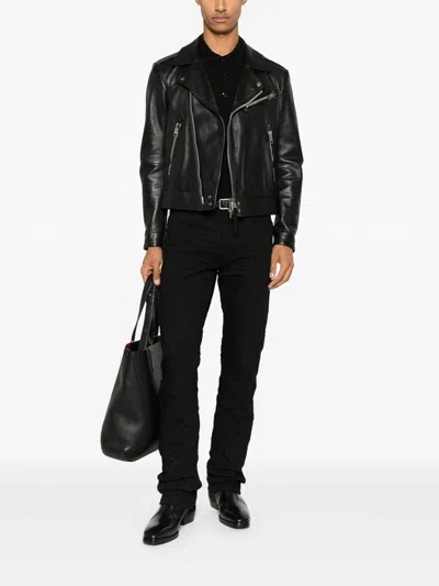 Tom Ford Pique Polo Shirt Ss Lyocell In Black