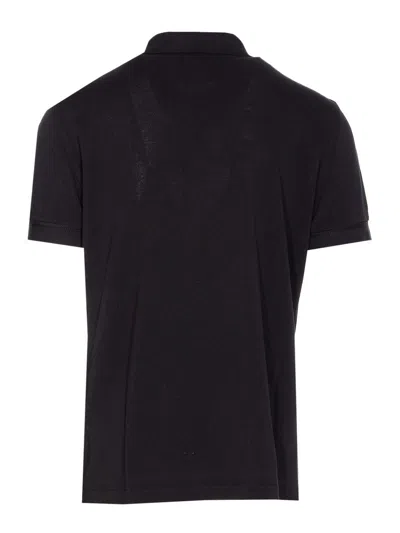 Tom Ford Polo Shirt With Ribbed Cuffs And Short Sleeves In Black