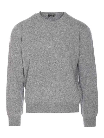 Tom Ford Crewneck Sweater Soft Texture In Gray