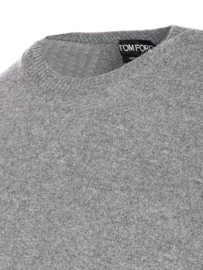 Tom Ford Crewneck Sweater Soft Texture In Gray