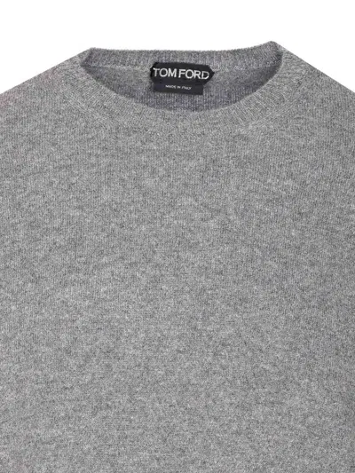 Tom Ford Crewneck Sweater Soft Texture In Gray