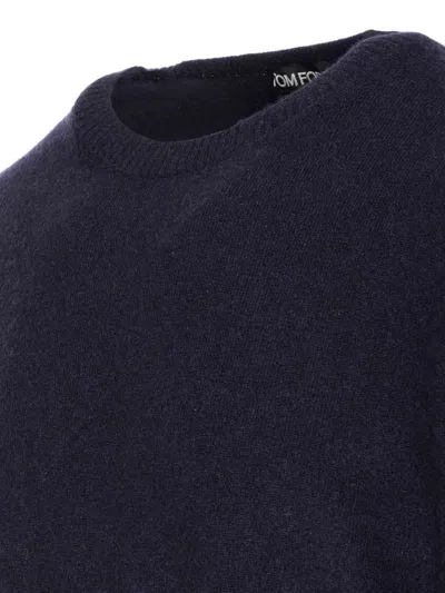 Tom Ford Alpaca Blend Is Crew Neck Sweater Clothing In Blue