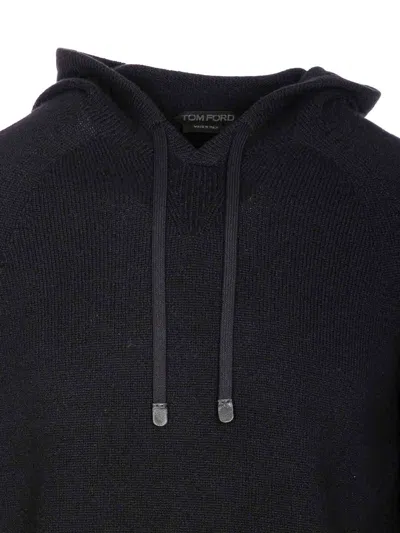 Tom Ford Men Seamless Cashmere Hoodie In Black