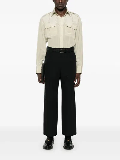 Tom Ford Oversized Silk Shirt In Neutral