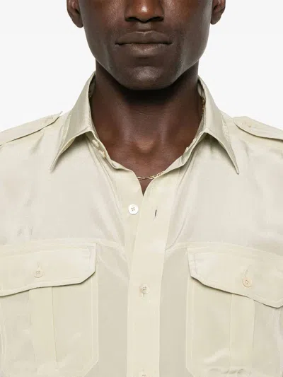 Tom Ford Oversized Silk Shirt In Neutral