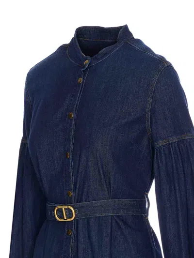 Twinset Denim Shirt With Frontal Buttons Closure In Blue