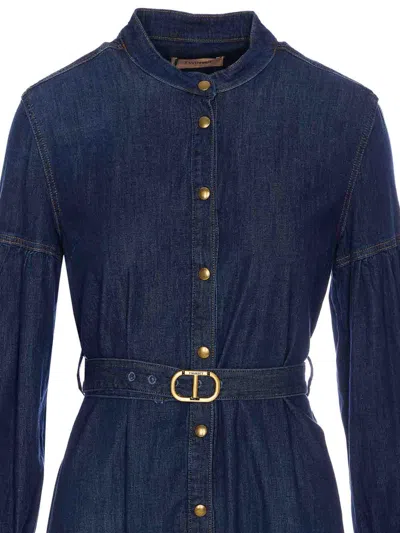 Twinset Denim Shirt With Frontal Buttons Closure In Blue