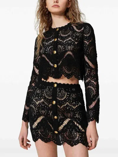 Twinset Twin-set Black Cotton Jacket