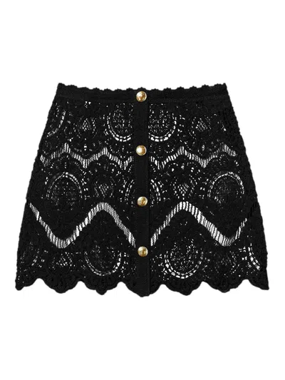 Twinset Twin-set Black Cotton Clothing Skirts In Blue