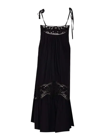 Twinset Poplin Dress In Black