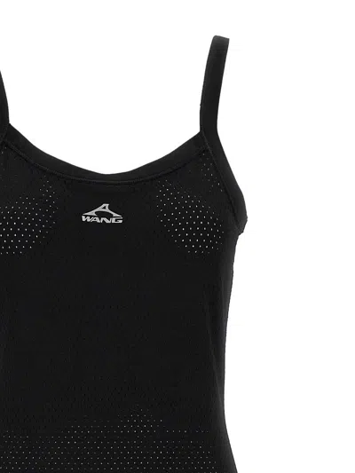 Alexander Wang T T By Alexander Wang Openwork Mesh Midi Dress With Fitted Silhouette In Black