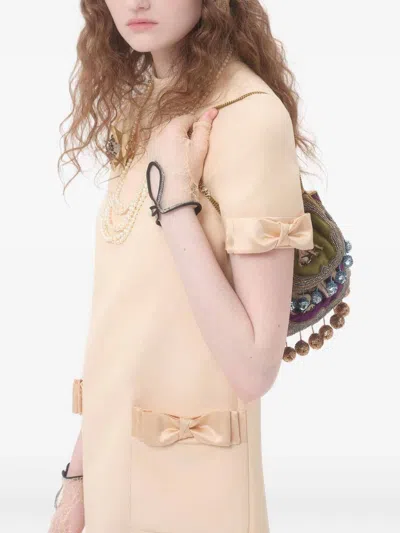 Valentino Beige Wool And Silk Short Dress In Neutral