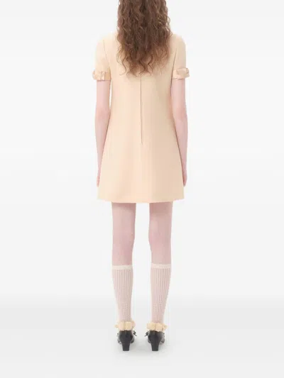 Valentino Beige Wool And Silk Short Dress In Neutral