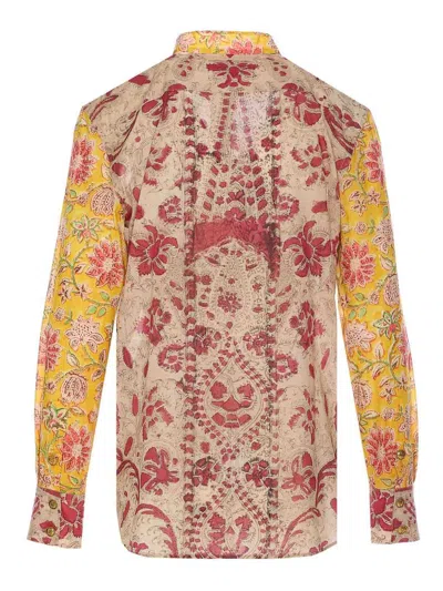 Valentino Crewneck Floral Pattern Collared Neck In Multi