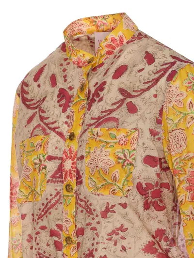 Valentino Crewneck Floral Pattern Collared Neck In Multi