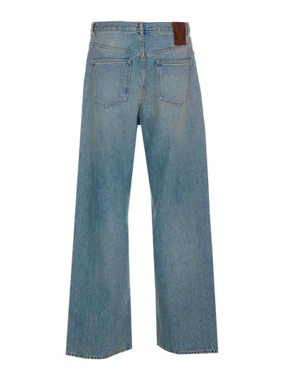 Valentino Rolled Cuffs Denim Trousers In Blue