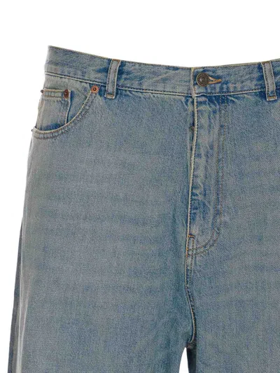 Valentino Rolled Cuffs Denim Trousers In Blue
