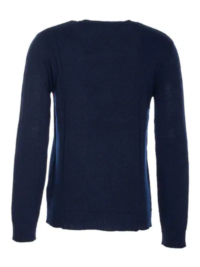 Valentino Wool Sweater Heart Motif In Blue