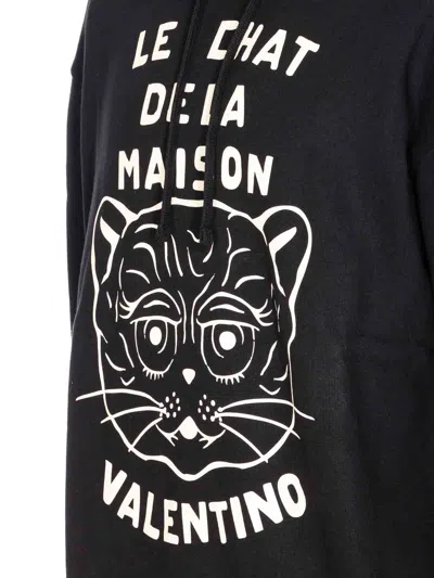Valentino Garavani Sweatshirt With Le Chat De La Maison Patch In Black