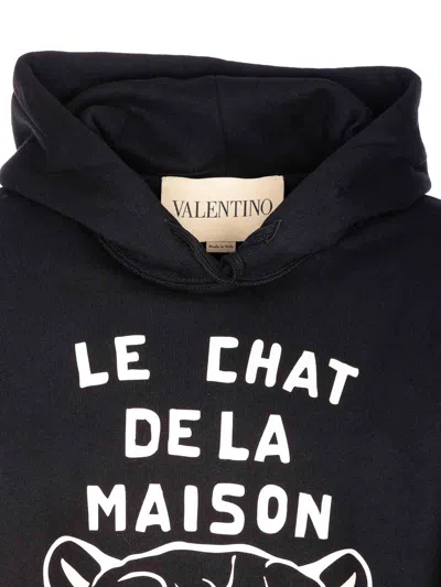 Valentino Garavani Sweatshirt With Le Chat De La Maison Patch In Black
