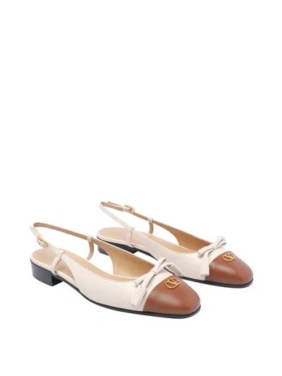 Valentino Garavani Women Valet Du Roi Slingback Ballets In Neutral