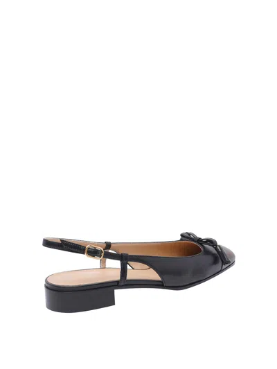 Valentino Valet Du Roi Leather Slingback Ballerina Flat In Black