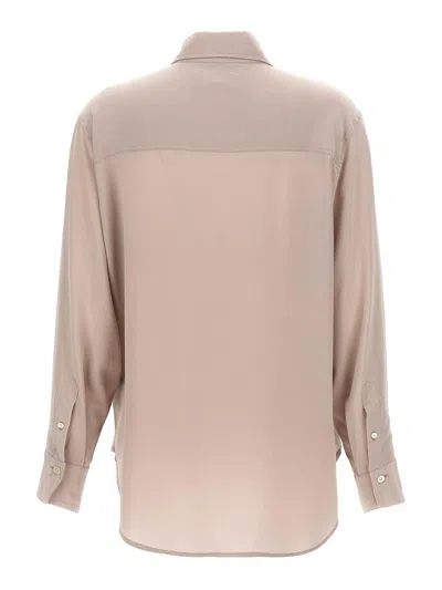 Victoria Beckham Purple Asymmetric Ruffle Blouse In Neutral