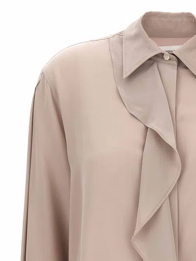 Victoria Beckham Purple Asymmetric Ruffle Blouse In Neutral