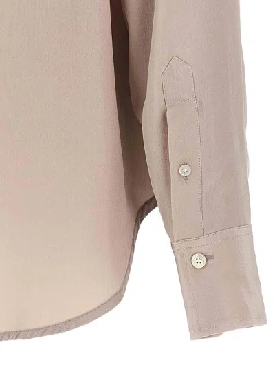 Victoria Beckham Purple Asymmetric Ruffle Blouse In Neutral