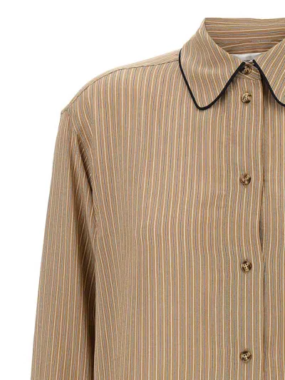 Victoria Beckham Piping Detail Pyjama Shirt And Blouse Brown In Brown