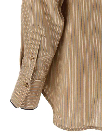 Victoria Beckham Piping Detail Pyjama Shirt And Blouse Brown In Brown
