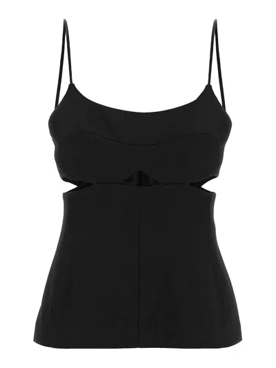 Victoria Beckham Cami Top With Cut-out Design And Spaghetti Straps In Black