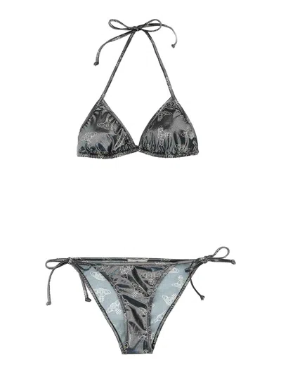 Vivienne Westwood Triangle Top Bikini With Adjustable Straps And All-over Print