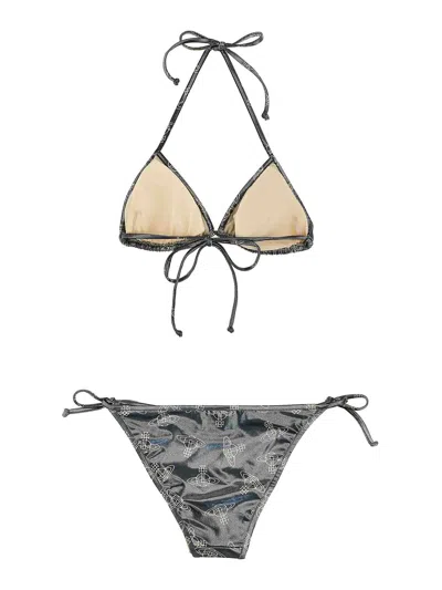 Vivienne Westwood Triangle Top Bikini With Adjustable Straps And All-over Print