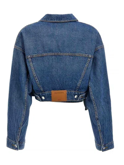 Alexander Wang Wrapped Trucker Casual Jackets And Parka Blue In Blue