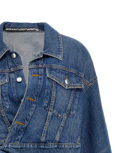 Alexander Wang Wrapped Trucker Casual Jackets And Parka Blue In Blue