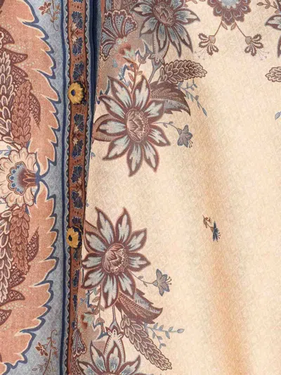 Zimmermann Womens Blue Cream Indienne Ascension Manstyle Graphic-pattern Silk Shirt