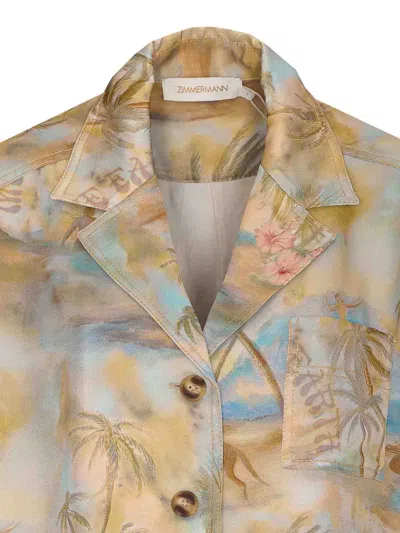Zimmermann Multicolor Illuminate Short Sleeves In Nude