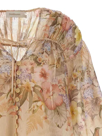 Zimmermann Illuminate Drawn Shirt And Blouse Pink In Nude