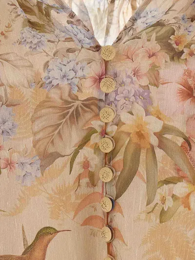 Zimmermann Illuminate Drawn Shirt And Blouse Pink In Nude