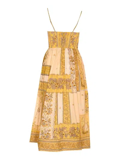 Zimmermann Womens Mustard Bandana Lucky Corset Cotton Midi Dress Xl In Yellow