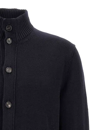 Zanone Man Jacket Midnight Blue Size 46 Virgin Wool In Black