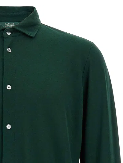 Zanone 'ice Cotton' Shirt In Green