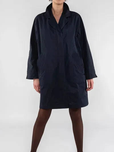 Oof Wear Concealed Lapel-collar Trench Coat In Black