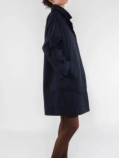 Oof Wear Concealed Lapel-collar Trench Coat In Black
