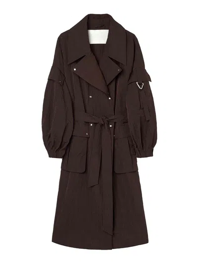 Oof Wear Belted Trenchcoat In Brown