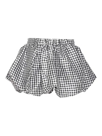 Ganni Vichy Pattern Balloon Miniskirt In Multi